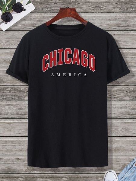 

men letter graphic round neck tee x9ac#, White;black