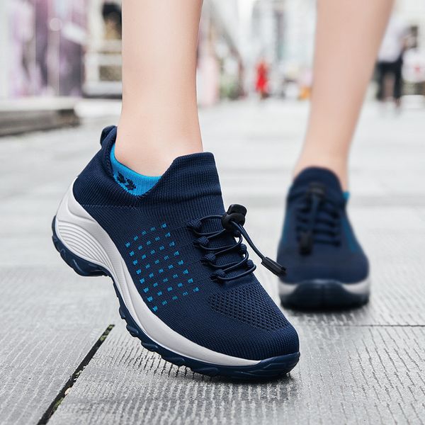 

dress shoes casual female hiking shoes, women's vulcanized shoes knitted with shoelaces jy90, Black