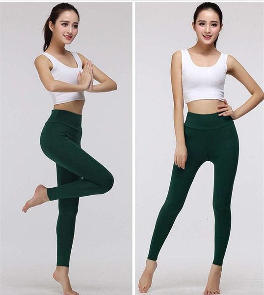 

shaping fashion women yoga outfits elastic leggings pants spandex thicken material clothing running pt07 02, White;red
