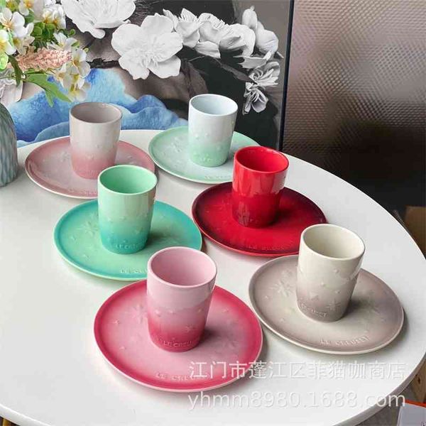 

french le stoneware porcelain relief star six color 20cm ceramic round fruit dessert plate decorative tableware