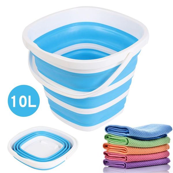

buckets portable travel outdoor fishing japanese car wash bucket large folding plastic student household cleaning mj610