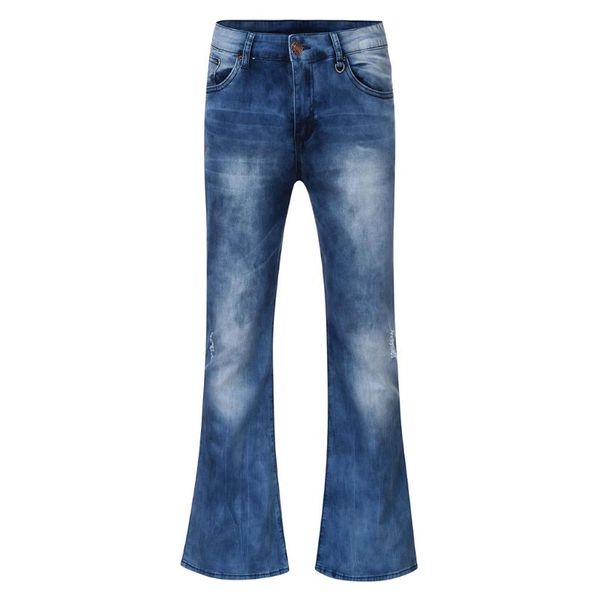 

men's jeans denim bell bottom for men hosen herren 2021 mens big flared bootcut leg trousers loose male designer classic, Blue