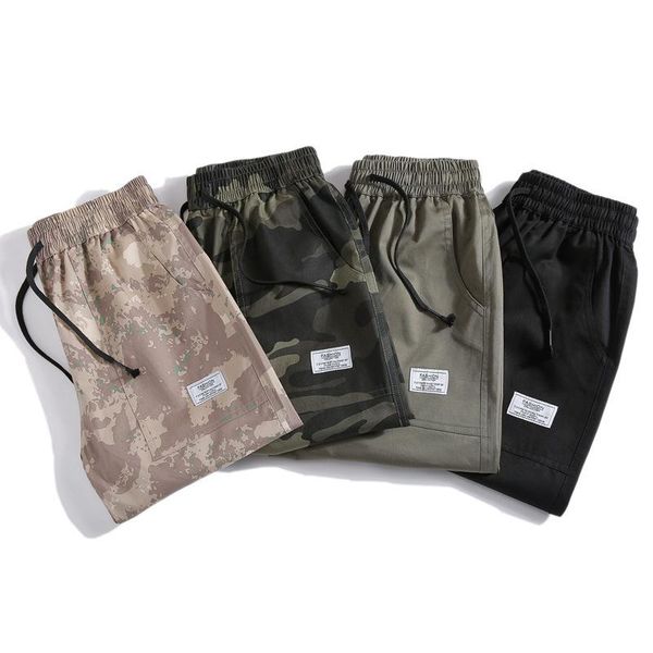 

men's shorts summer camouflage youth trend big underpants loose casual beach sports, White;black