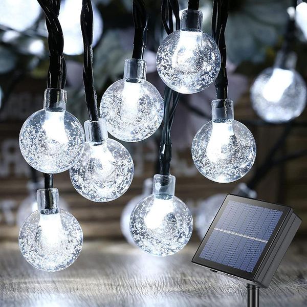 

solar lamps 5m/10m led crystal curtain lights for outdoor garden decorations pergola gazebos home supplies hanging