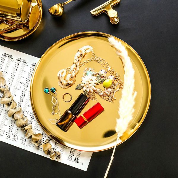 

jewelry display tray plate necklace ring earrings painted palette home storage organizer decoration metal dishes boxes & bins