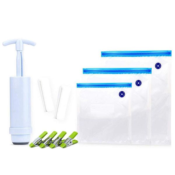 

food savers & storage containers sous vide bags reusable-30 reusable +sous clips,sous bag ,vacuum hand pump-reusable