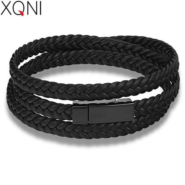 

charm bracelets fashion jewellery multi-layer pu leather men bracelet 40 cm/60 cm choice black fabrics classic style great promotion s, Golden;silver