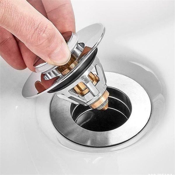 

other bath & toilet supplies stainless steel bounce core push-type drain filter universal wash basin hair catcher sink bathtub plug trap
