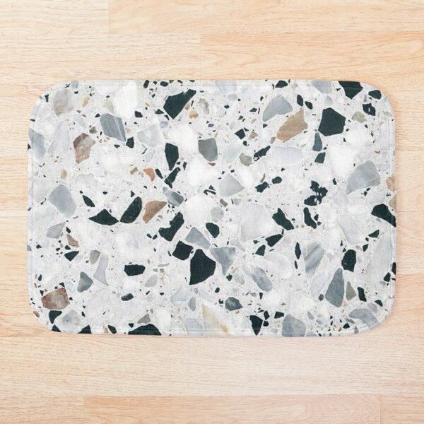

bath mats terrazzo black, white, and bronze mat bathroom set mirrofiber cartoon rug