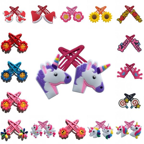 1Pairs Cute Cartoon Hair Clips Fasce per ragazze per le donne Accessori natalizi Fascia per unicorno