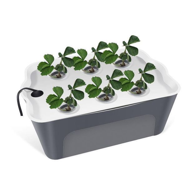 

planters & pots solar power hydroponic system garden plant vegetable soilless seedling 6 holes growing box equipment nursery