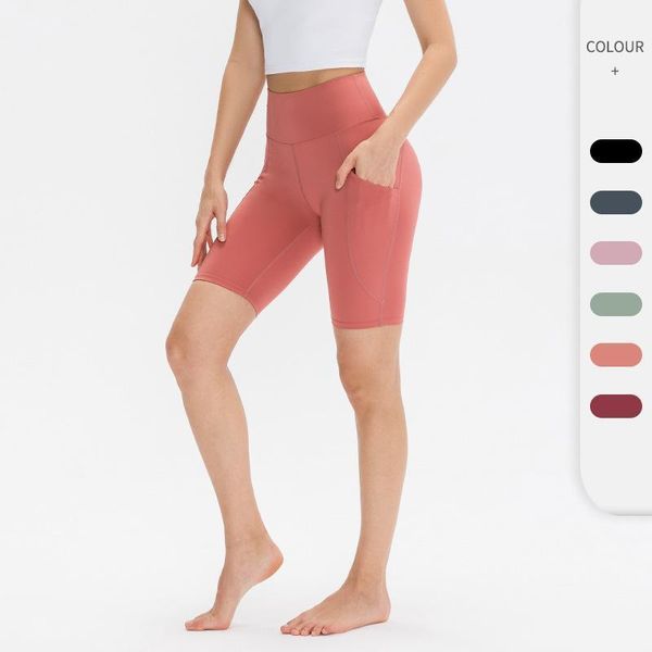 

yoga outfit summer women pocket shorts tight fitting high waist push up fitness quick dry running oversized cycling pants 2021