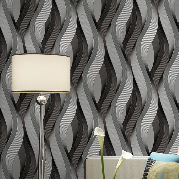 

wallpapers black grey white metallic texture 3d wave wallpaper quality modern luxury wall paper roll