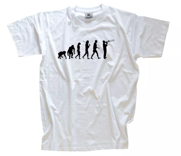 

standard edition trombone instrument music evolution t-shirt s-xxxl, White;black