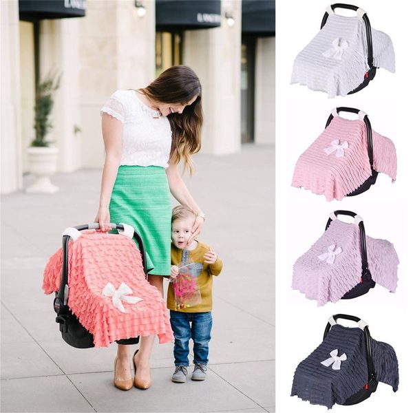 

stroller parts & accessories baby mom lace multi use carseat cover canopy nursing breastfeeding with bow 110 x 77cm