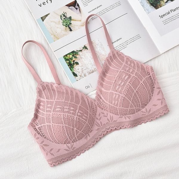 

ztq newlace lace upper support women's gathered traceless adjustable back bra newlace underwearlace upper support gathered underwear wo, Red;black