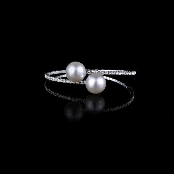 

hand catenary korean pearl bracelet lady sweet girl bridal jewelry diamond bracelet, Golden;silver
