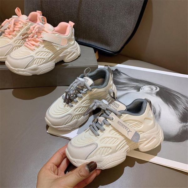 

spring kids sneakers mesh breathable girls boys sport shoes fashion casual children 26-37 athletic & outdoor, Black