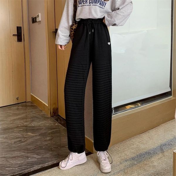 

women's pants & capris waffle sports female spring and autumn thin small, Black;white