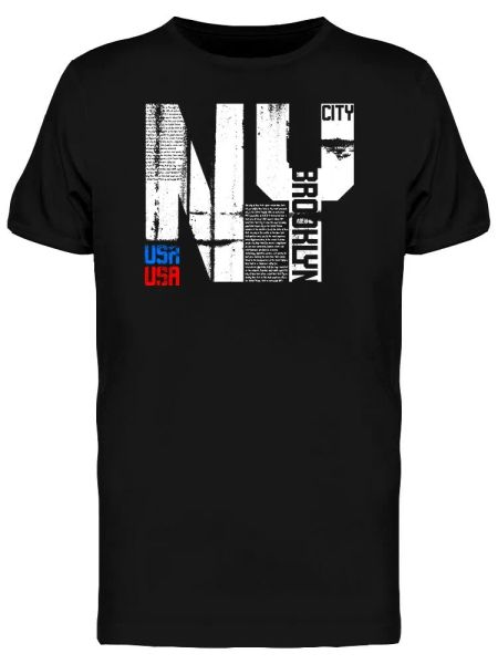 

Newyork Usa Typography Men's Tee -Image by Shutterstock, White;black