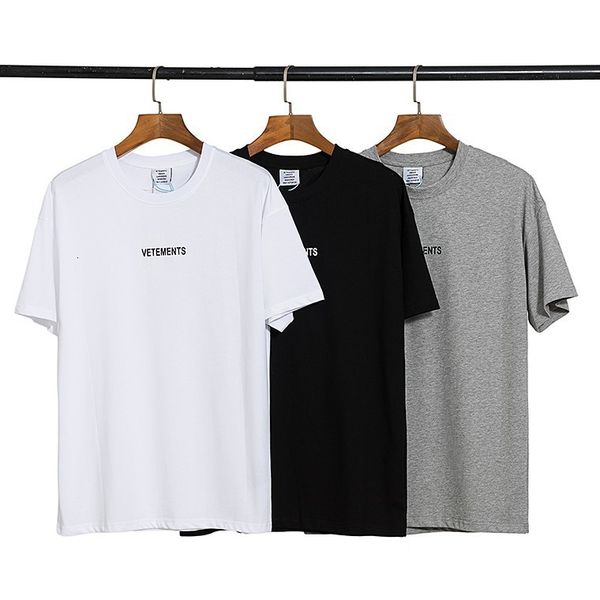 

fashion t shirt 2021 summer vtm back patch short sleeve embroidery reverse wear men's and women's loose, White;black