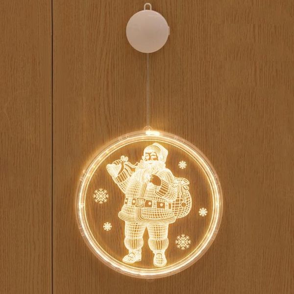 Dia 16.8 cm / 21 cm / 24 cm Noel süslemeleri 3D akrilik asılı led ışıkları parti dekorasyon ev dekor