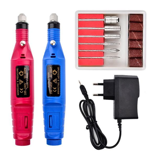

nail art kits 1set professional electric drill machine kit pedicure file tools 6 bits equipment tslm1