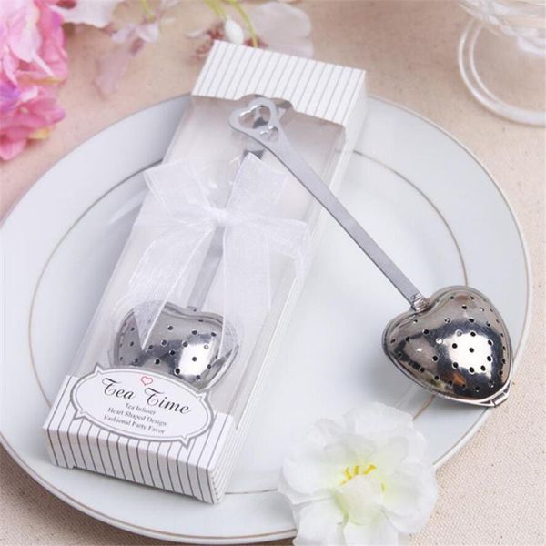 

party favor wedding favors stainless steel heart shape tea infuser ball novelty supplies gifts for guests 20pcs/lot