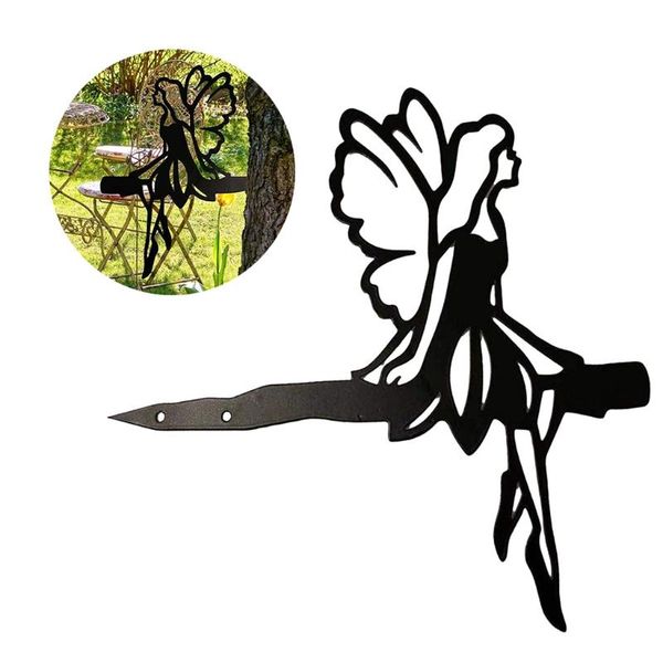 

art fairy decorative garden metal silhouette stakes tree ornaments for yard lawn decorations