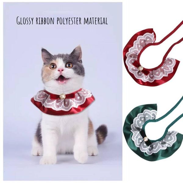 

pet lace bib jewelry glossy ribbon cat collar dog necklace supplies for costumes