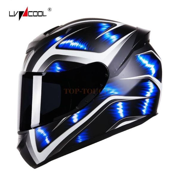 

motorcycle helmets men's helmet full face casco moto anti-fog motocross racing riding blue size l-3xl