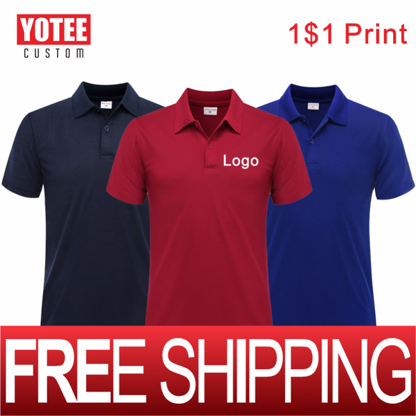 

men's polos solid color lapel shirt summer fashion breathable men and women short-sleeved custom embroidery printing logo 2021, White;black