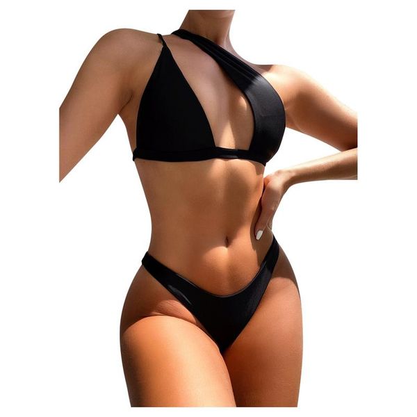 

women's sleepwear wear for womanwoman swimwear unilateral women swimsuit mini thong bikini set swimming bathing biquini, Black;red