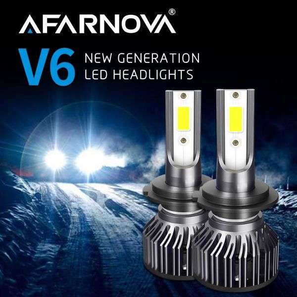 

car headlights luces led para auto foco h7 con ventilador luz alta potencia v6 generacion lampara 6000k 10000lm h11 h8 h9 h1 9005 9006