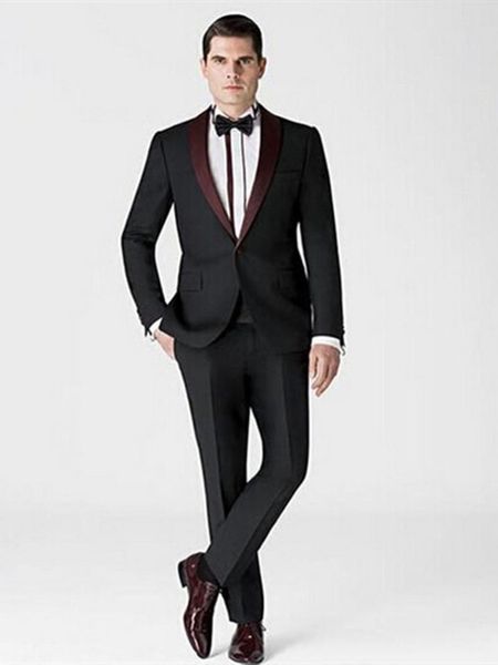

men's suits & blazers arrival one button groomsmen shawl lapel groom tuxedos men wedding/prom blazer ( jacket+pants+tie) d82, White;black