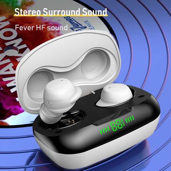 TWS 24 Wieless Bluetooth Earbuds Ai Touch LED Display Digital IPX7 À Prova D 'Água Esporte Tipo-C Porta de Carregamento com Microfone 9D HiFi Estéreo Estéreo Ruxo Auscultadores Auscultadores