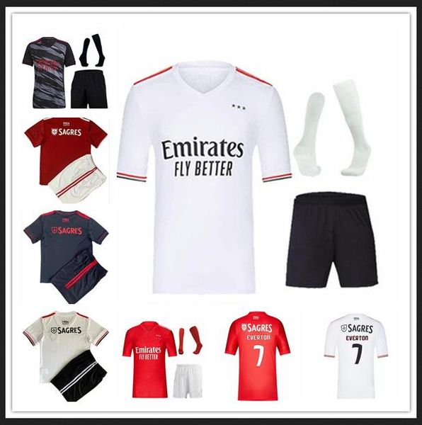 

21/22 benfica soccer jerseys fans version seferovic waldschmidt everton pizzi rafa darwin g.ramos 2021 2022 men kids kits sock zhu, Black;yellow