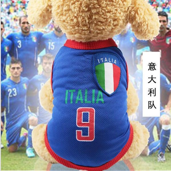 Abbigliamento per cani Abbigliamento Pet Abbigliamento Abbigliamento Mesh Gilet Football World Cup Teddy Bichon VIP Piccolo abbigliamento sportivo