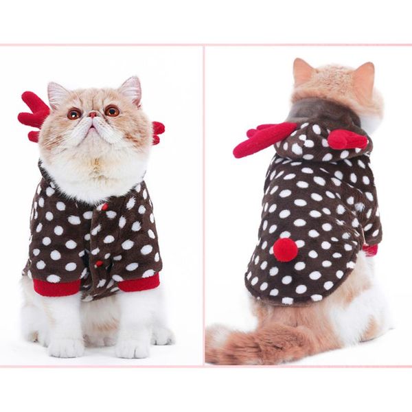 

cat costumes clothes christmas elk changing into warm kitten pets