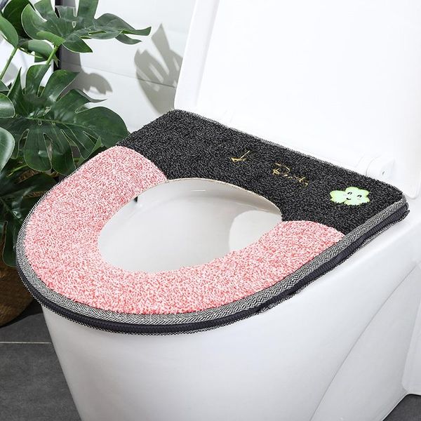 

zipper toilet seat cover bathroom warmer soft luminous washable pads mat wc covers