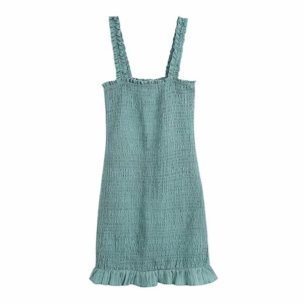 

puwd sweet women square collar dress summer fashion ladies high street vintage female textured jacquard mini 210522, Black;gray