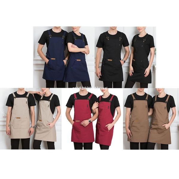 

aprons work apron with pockets for men women chef waiters artists adjustable dropship