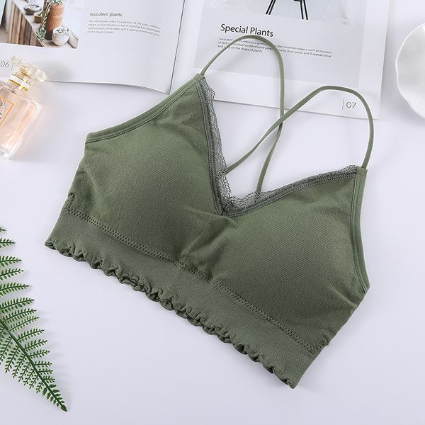 

women tank lace crop camisole wire bra seamless sports tank new, Black;white