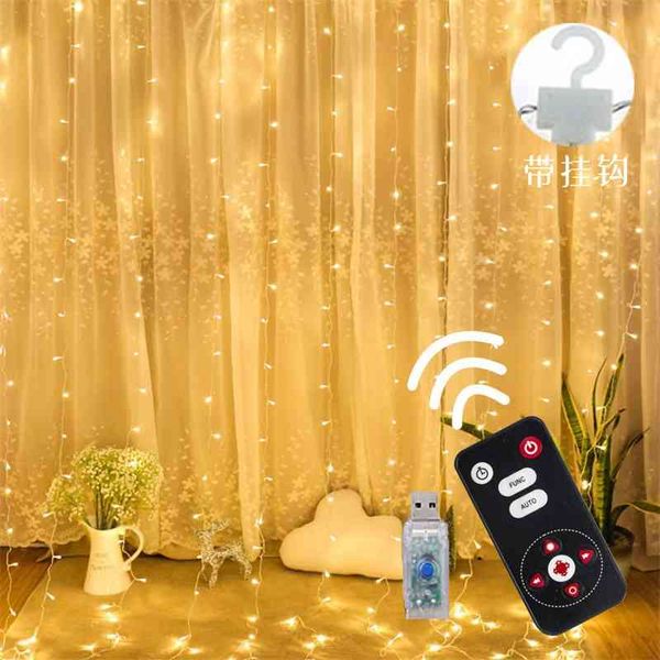 

3 * 3m curtain usb remote control waterproof copper wire lamp christmas girl net red room decorative lantern