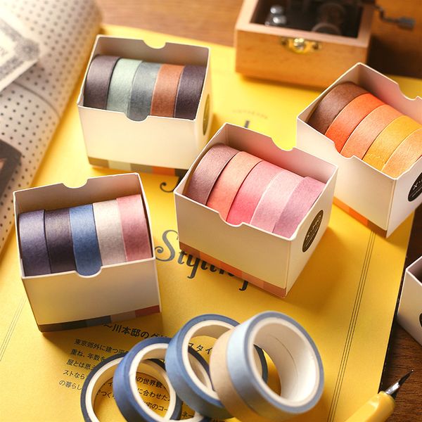 

6pieces/lot 5pcs/set sweet beautiful pattern washi tape diy decoration for scrapbooking masking tape adhesive tape