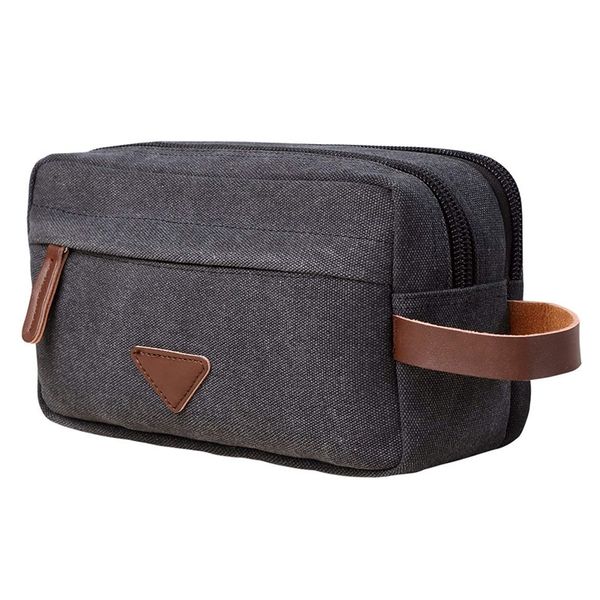 

men travel canvas shaving kits cosmetic makeup organizer women toiletry bag with double compartments kosmetyczka beauty case 210729