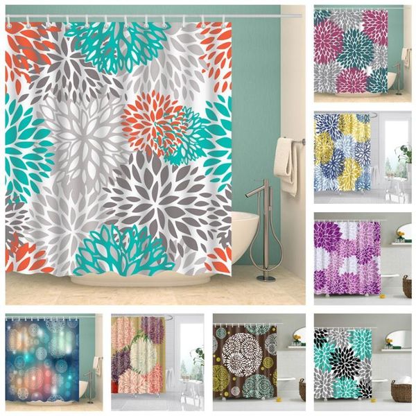 

shower curtains cyan velvet flower bathroom curtain waterproof mildew proof in the