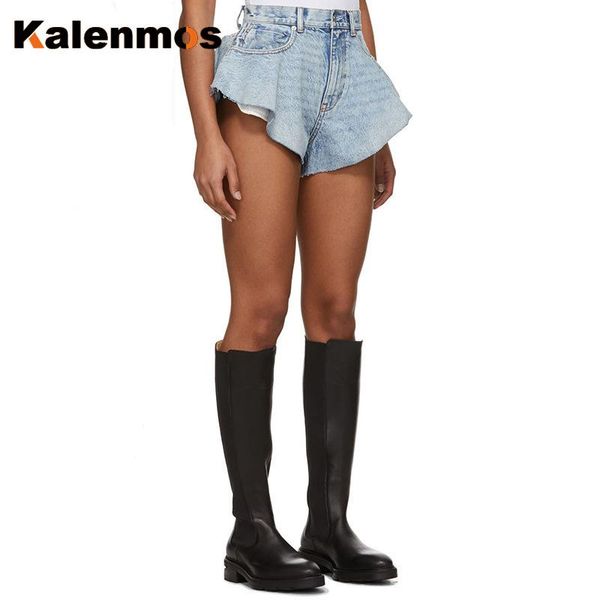 

mini denim shorts women summer high waist sweet cool streetwear blue biker club punk tassel pockets jeans women's