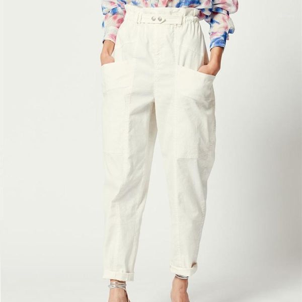 

women's pants & capris women high waist denim 2021 ladies white black straight trousers with pockets, Black;white