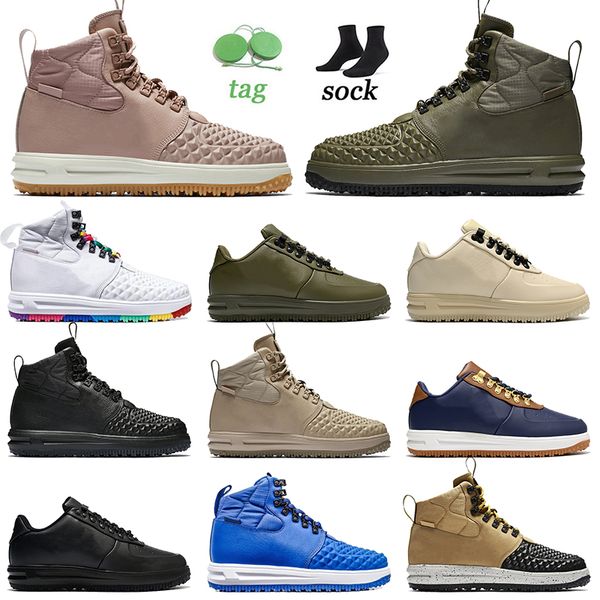 

new fashion lunar 1 duckboot running shoes particle pink medium olive canvas white multi-color summit white triple black linen obsidian mens, White;red